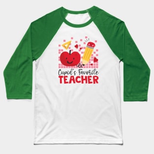 Retro Cupid's Favorite Teacher, Teacher Valentines Day Gift Baseball T-Shirt
